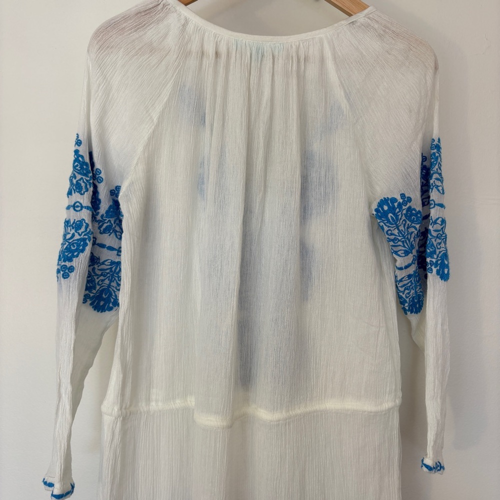 Melissa Odabash Ellie Embroidered Long Sleeves Belted Midi Dress - Picture 10 of 12